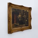 Edward Portielje "The letter", 19th Century Flemish oil Painting of Two Lad