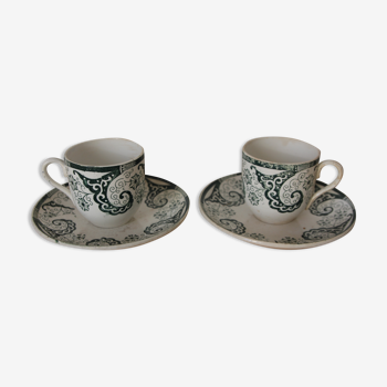 Pair of iron earth cups