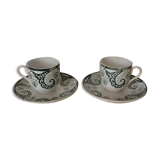 Pair of iron earth cups