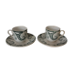 Pair of iron earth cups