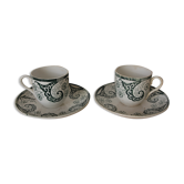 Pair of iron earth cups