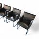 6 chaises Solo d'Antonio Citterio pour B&B Italia / Cuir noir