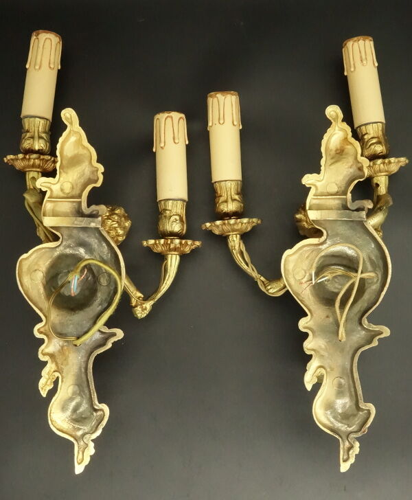 Great pair of wall light  the Cherubim, of Louis XV style