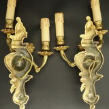 Great pair of wall light  the Cherubim, of Louis XV style
