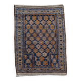 Orange and blue Persian rug 132×83 cm