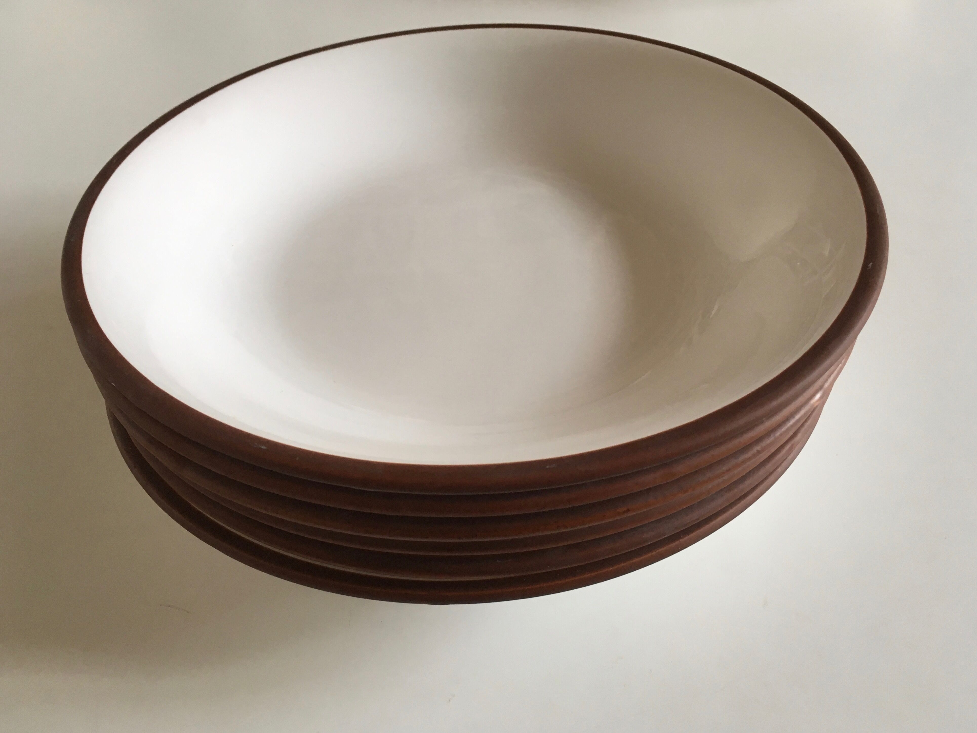 Set 6 plates enamelled earth cap Siena from KMK 1965