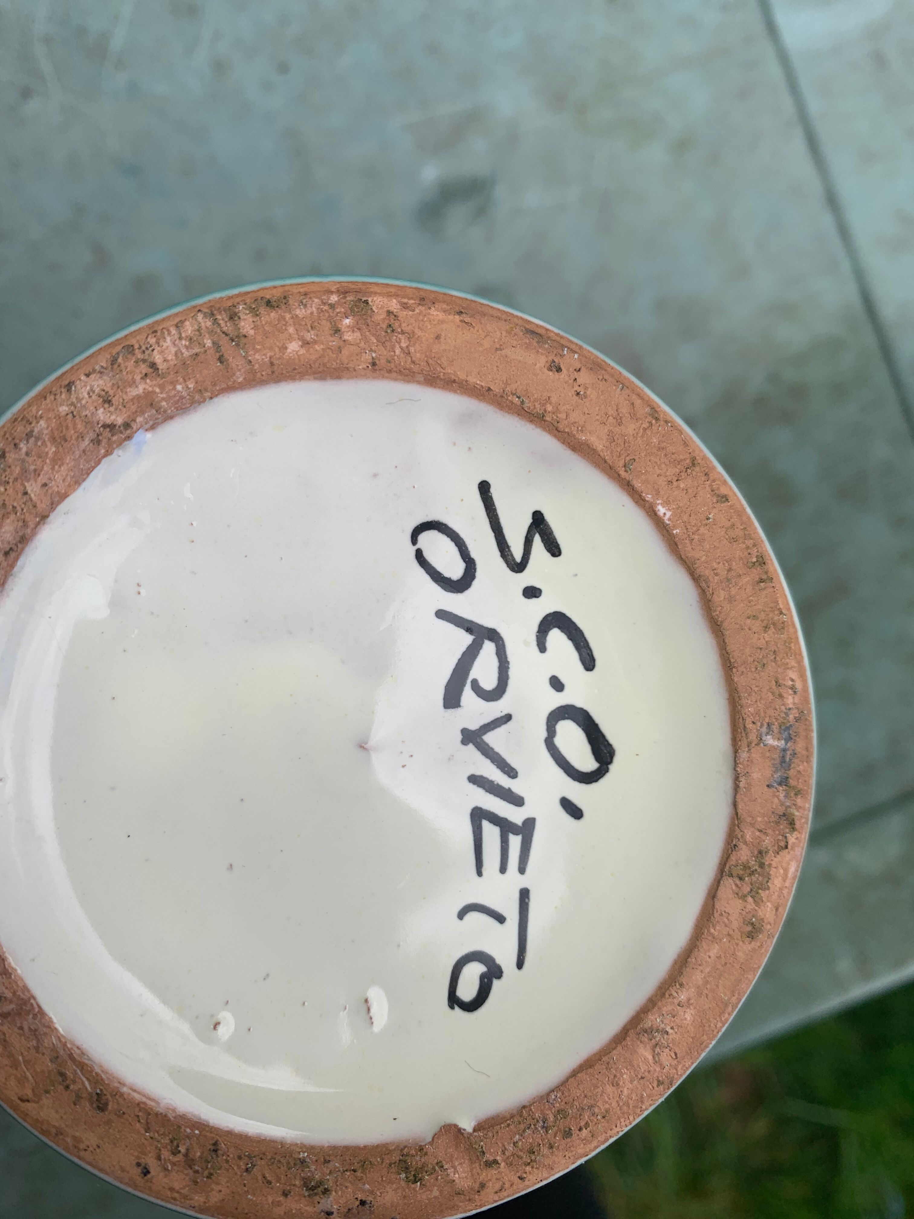 Glazed ceramic jug pottery Orvieto made in italy vintage