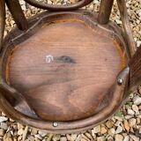 Curved wooden bistro stool