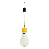 Ingo Maurer for Métalart Spain: opaline and metal bulb suspension