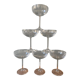 Series of 6 champagne glasses in engraved glass