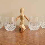 Set of 6 chiseled crystal water or whiskey glasses