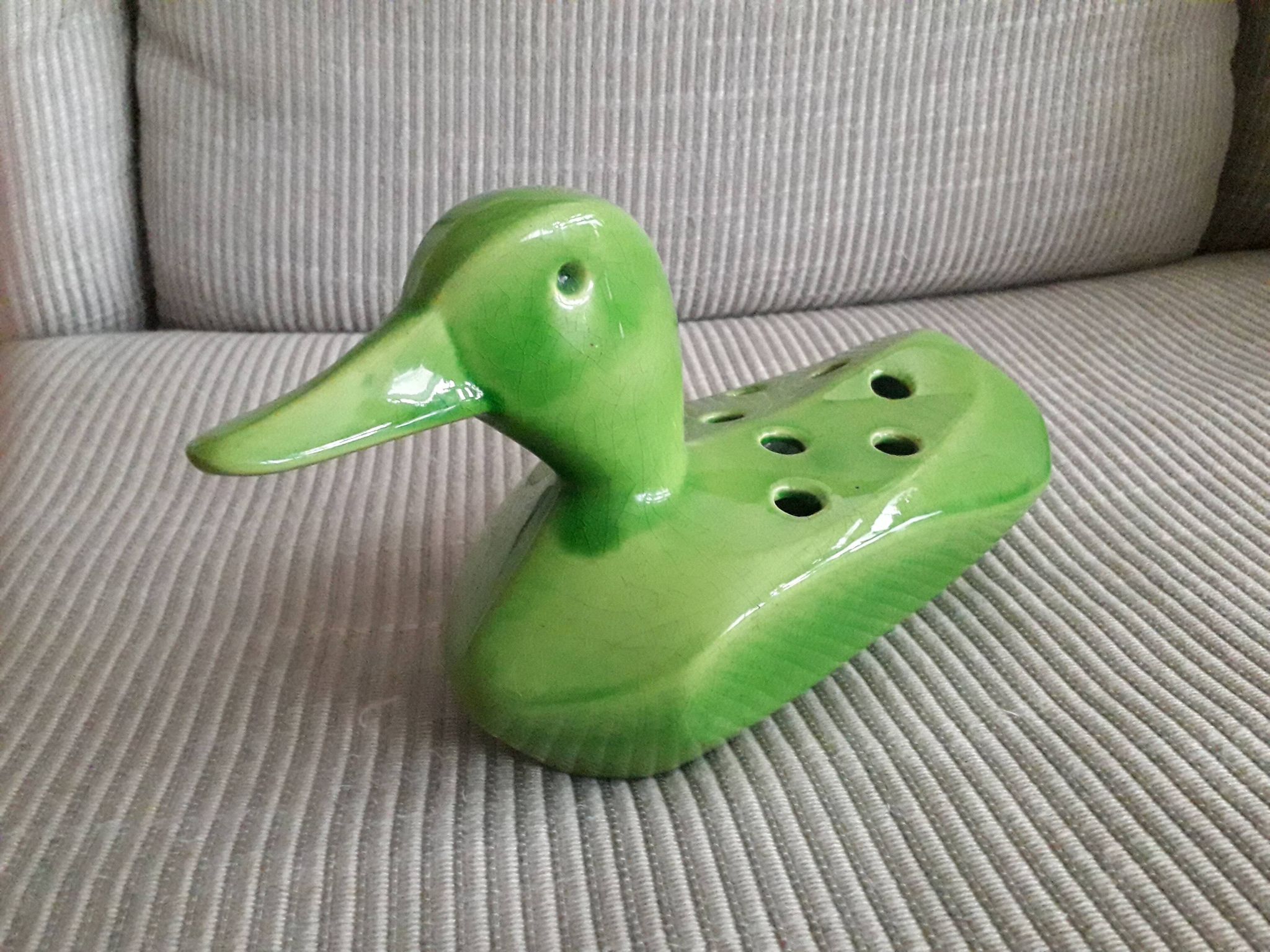 Canard vintage en céramique verte