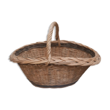 Oval basket woven wicker and hazel