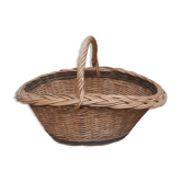 Panier ovale tressé osier et noisetier