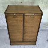 Vintage double curtain filing cabinet