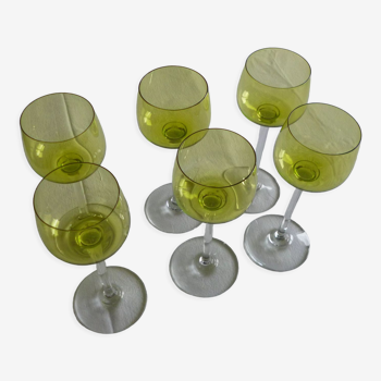 Set of 6 Baccarat stemmed glasses