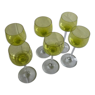 Set of 6 Baccarat stemmed glasses