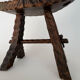 Vintage Brutalist Hand Carved Wooden Stool