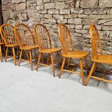 Lot de 6 chaises danoises à barreaux