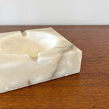 Square ashtray in vintage marble-effect alabaster