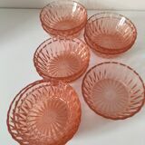 Orange pressed glass cups