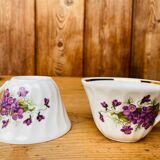 Set of 6 cups and under coffee cups in fine porcelain from Chauvigny, made in France.