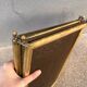 Antique brass fireplace screen from 1920, vintage spark guard.