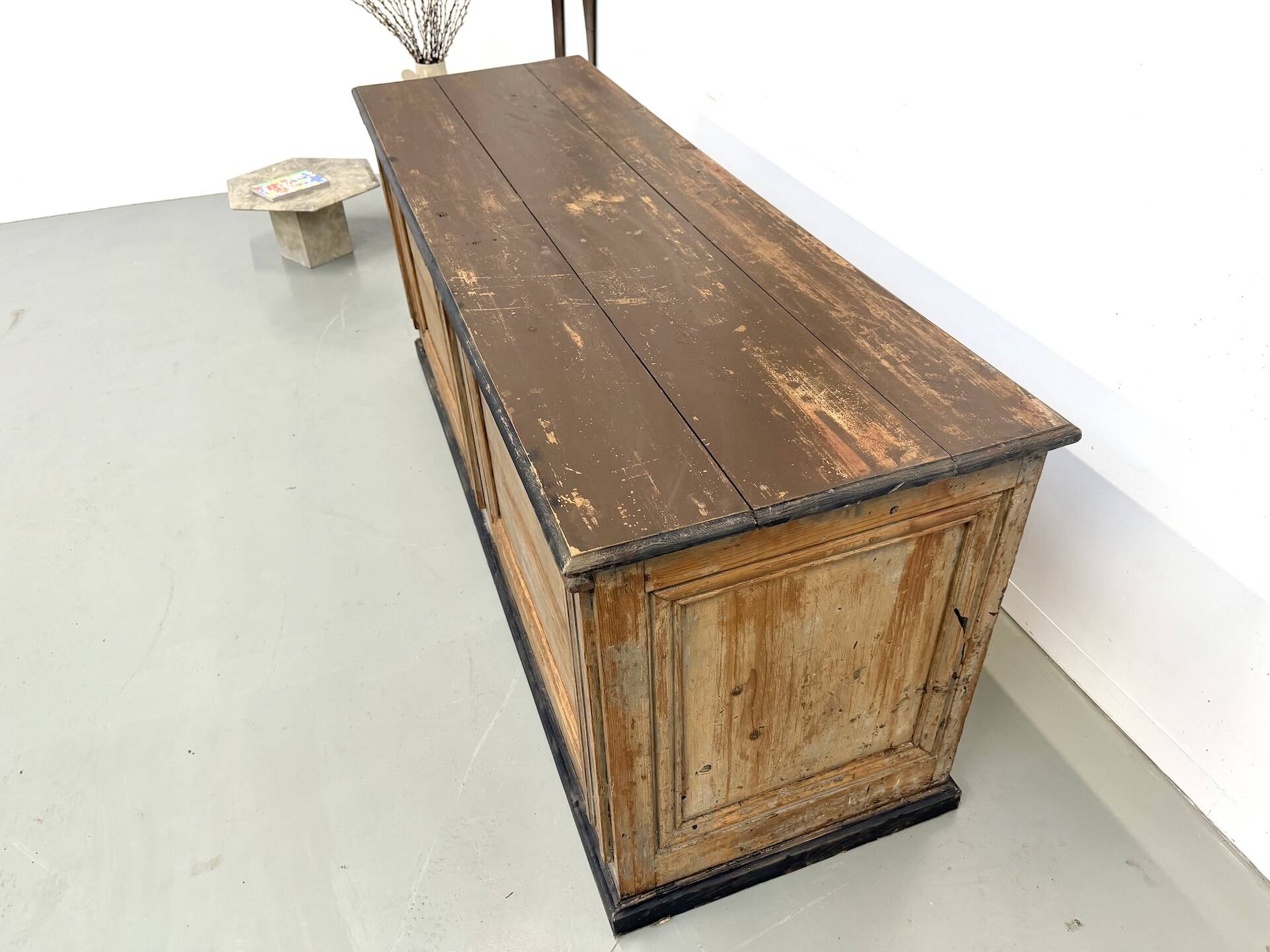 Large Antique Pine Trading Counter