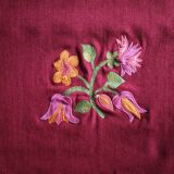 Wool cushion cover 40 x 40cm - Embroidered floral pattern