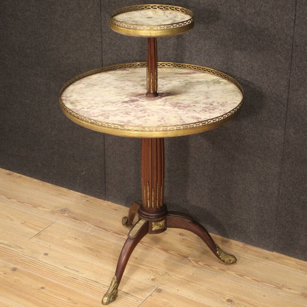French side table with two shelves in wood from the 20th century