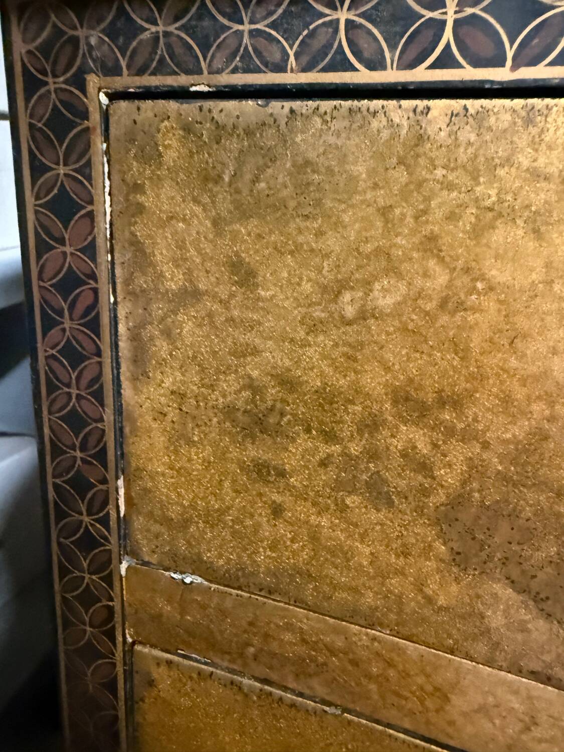 Asian lacquered chest of drawers
