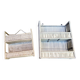 Set of 2 white rattan/wicker wall shelves – Vintage & shabby chic decor