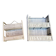 Set of 2 white rattan/wicker wall shelves – Vintage & shabby chic decor