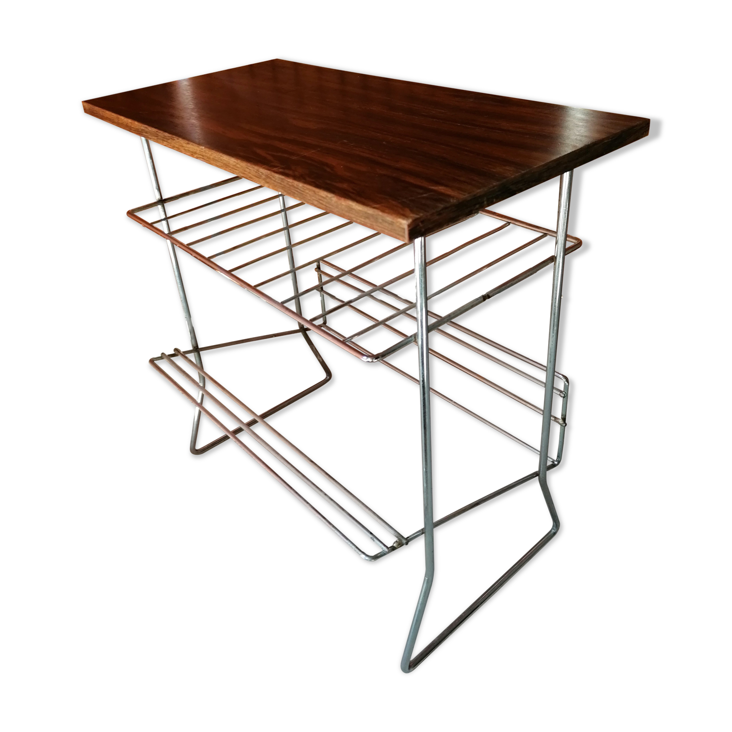 Table door reviews end of sofa line of steel chrome wengué vintage