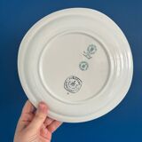 Set of 6 Sarreguemines Pyroblan flat plates - Porcelain with floral pattern