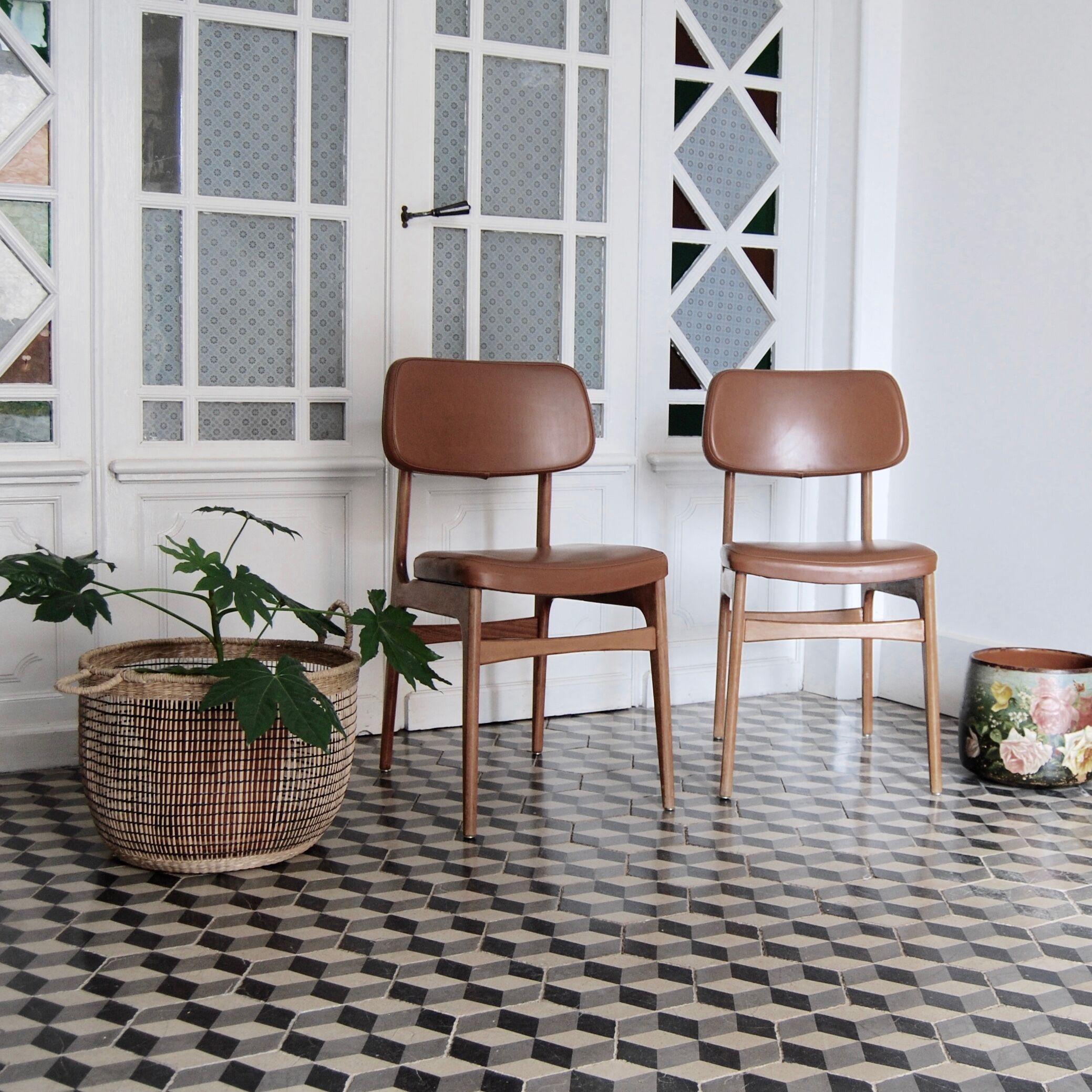 Scandinavian style chairs and wood