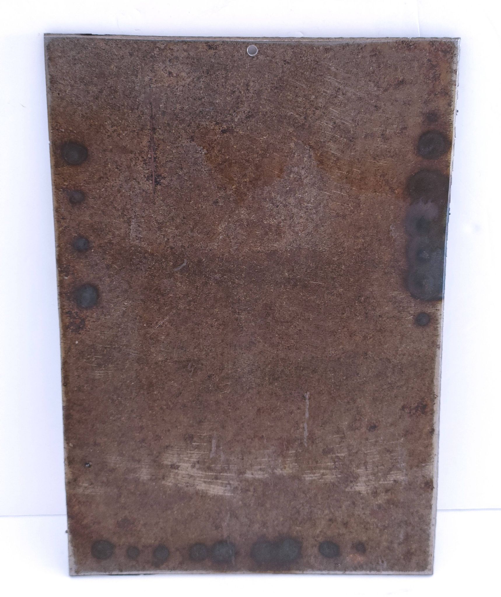 Miroir brutaliste métal et verre serti