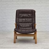 1970s, Danish design by Farstrup, set of 2 armchairs, furniture leather.