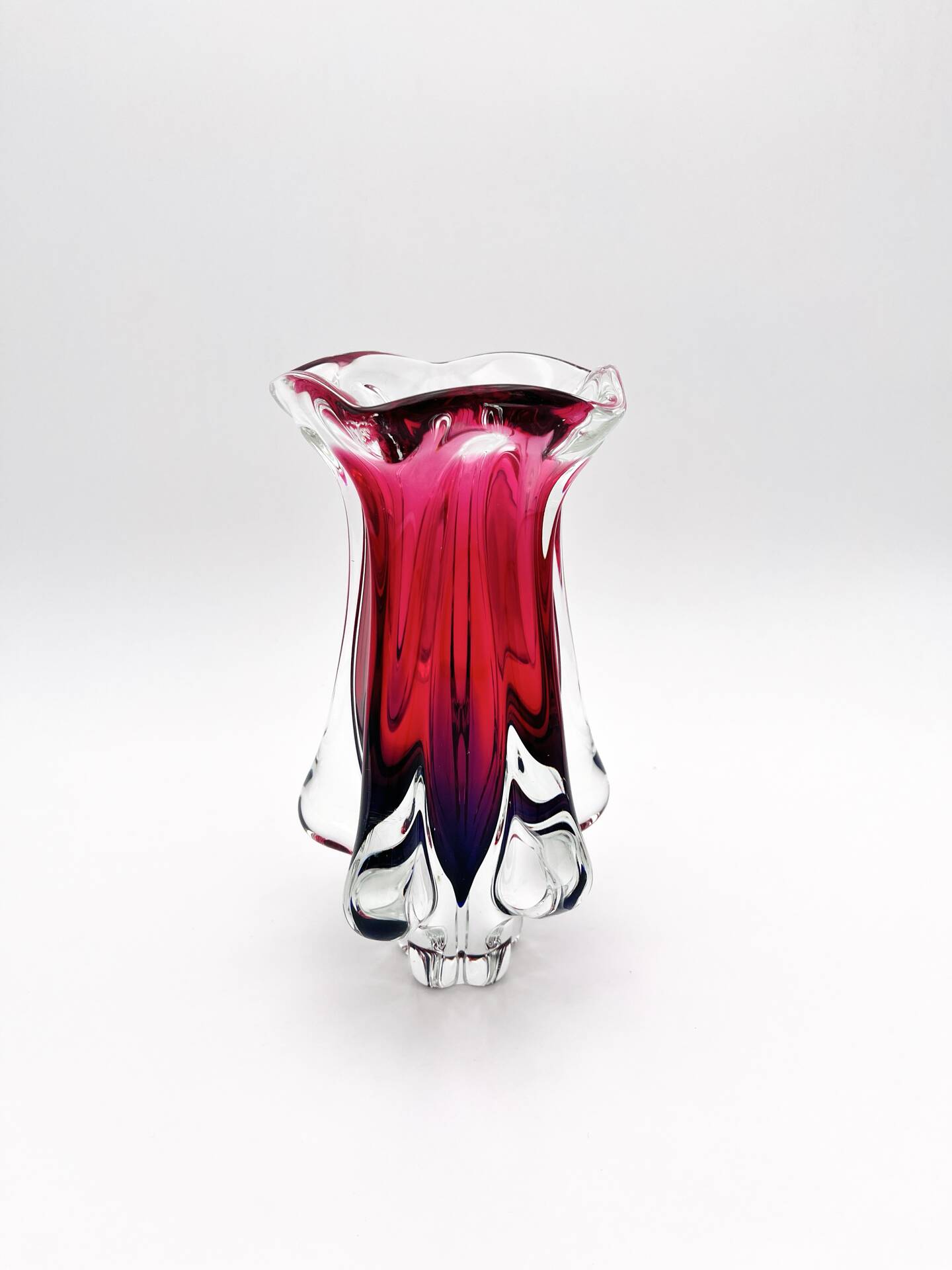 Organic Vase - Sommerso - Josef Hospodka - Bohemian Crystal - Circa