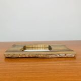 Miroir brutaliste bois d'olivier, vintage