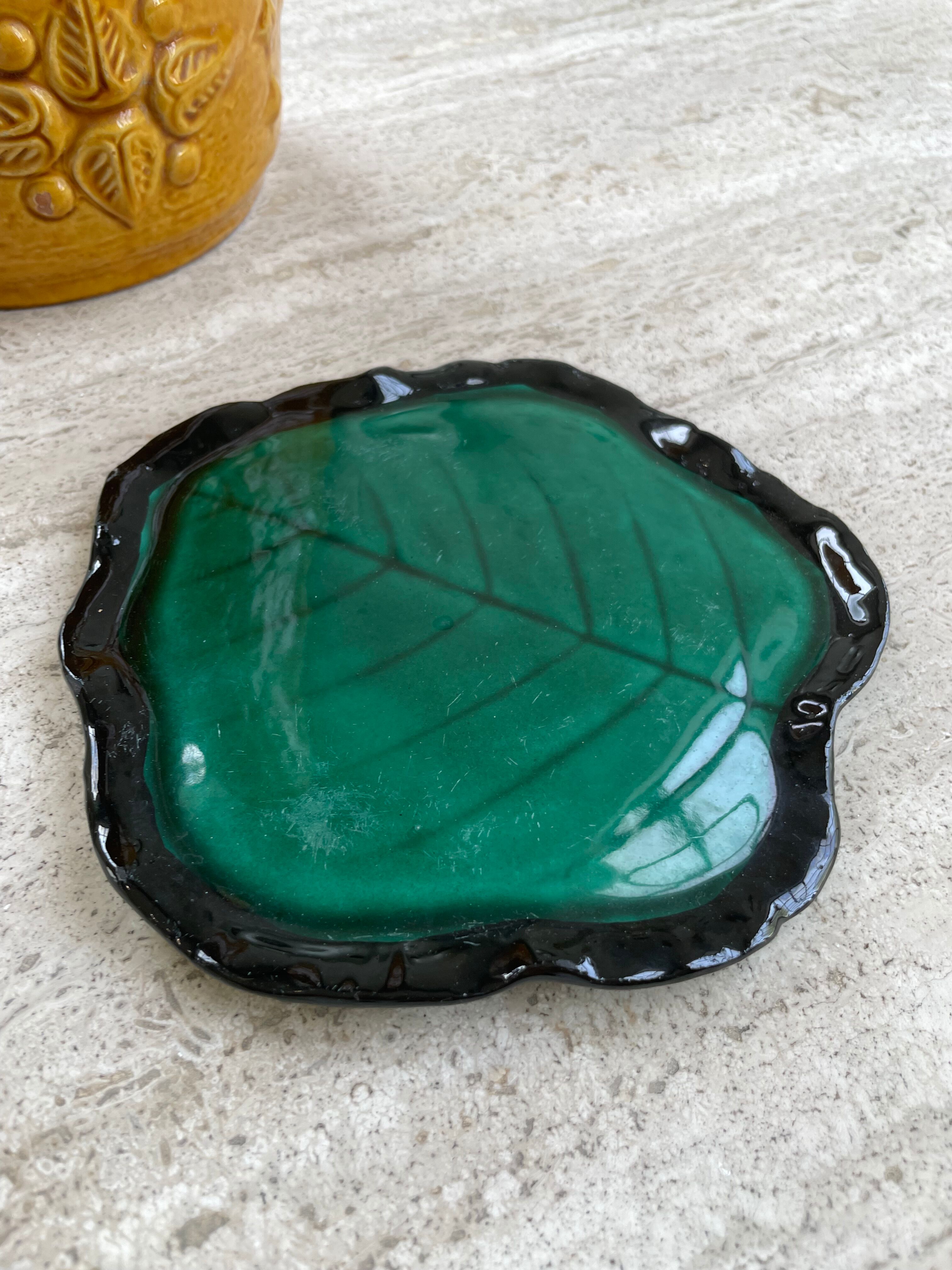 Small green ceramic dish