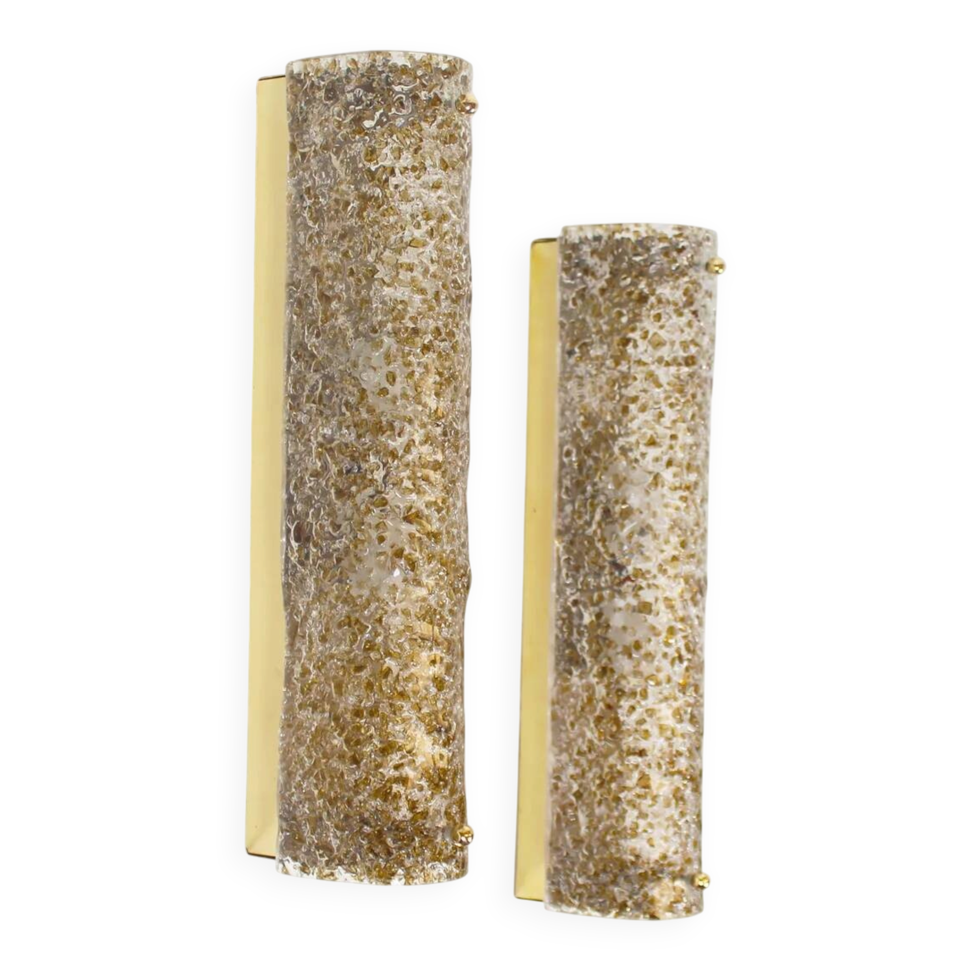 Pair of 1970s Murano glass wall lamps by Hillebrand