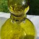 Dame Jeanne en verre bullé verrerie  de Biot vert H 39 cm