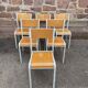 6 school chairs 70s industrial vintage school communities Mullca gaston cavaillon