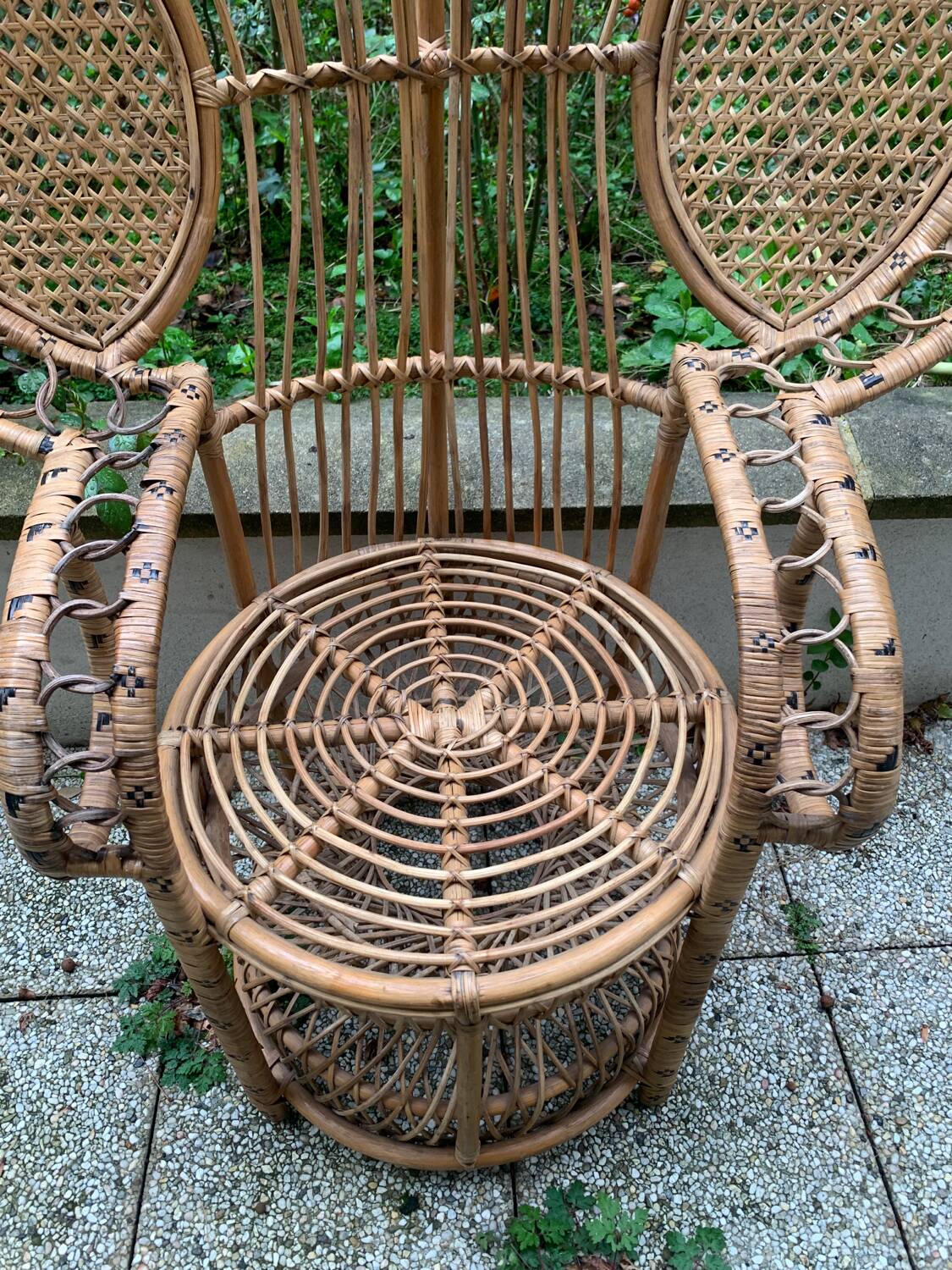 Peacock rattan armchair