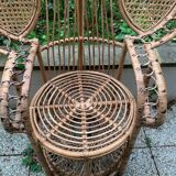 Peacock rattan armchair