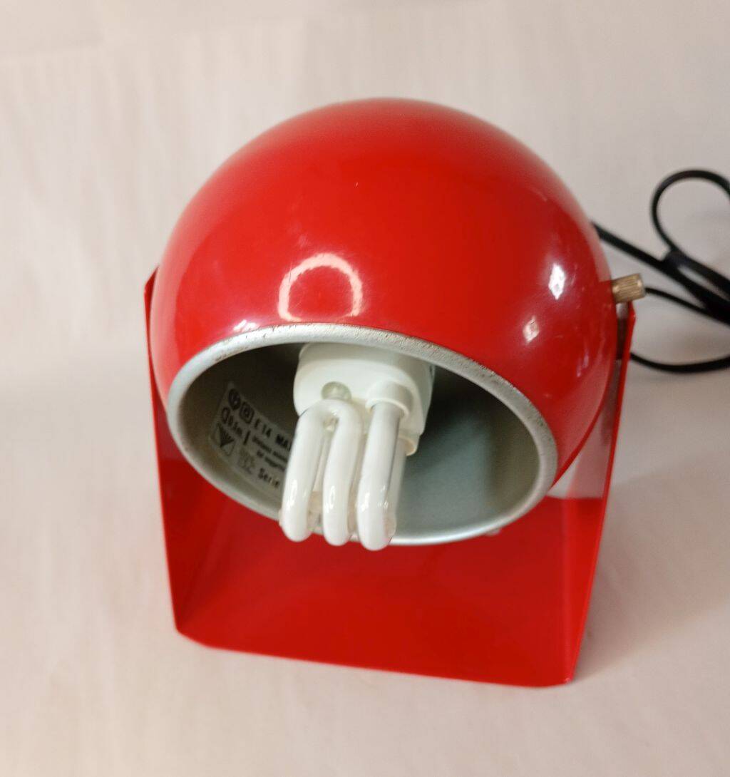 Vintage Red Eyeball Desk Lamp by Veneta Lumi – 1970s/1980s Space Age