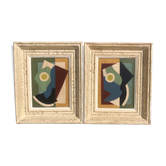 Pair of cubist paintings