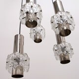 Vintage Chandelier Cascade Hanging Lamp with 5 lamps, 1960