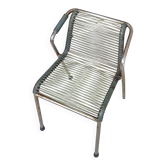Chaise enfant scoubidou métal vintage 1970
